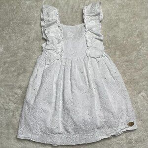 Miranda Toddler Girl White Eyelet Dress Size 4 Years Made in Spain